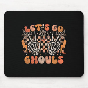 Let's Go Ghouls Halloween Skeleton Costume Retro G Mouse Pad