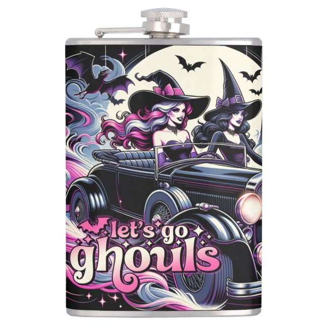 Let's Go Ghouls  Hip Flask (Front)