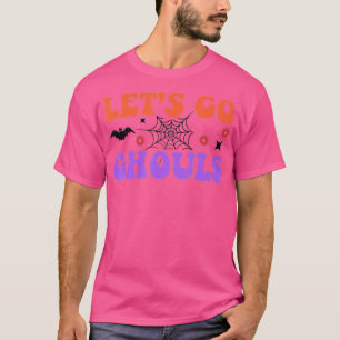 Let's Go Ghouls Retro Floral Ghost Costume Hallowe T-Shirt