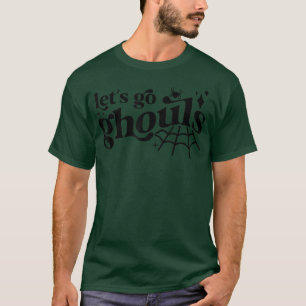 Let's Go Ghouls Spider Groovy Retro Hippie Hallowe T-Shirt