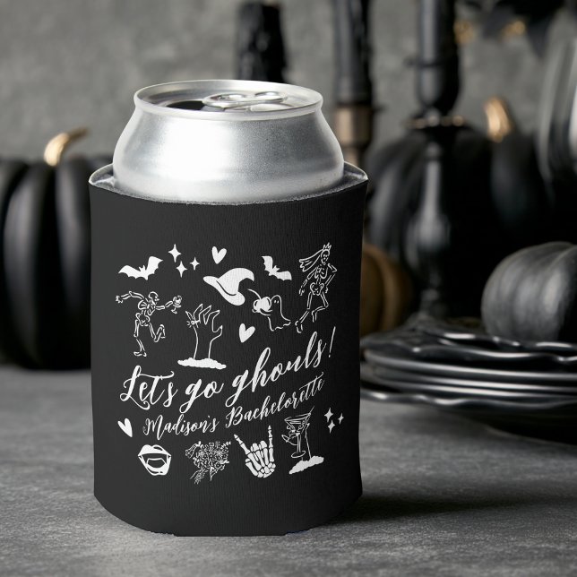 Let's Go Ghouls Spooky Whimsical Bachelorette Can Cooler (Creator Uploaded)
