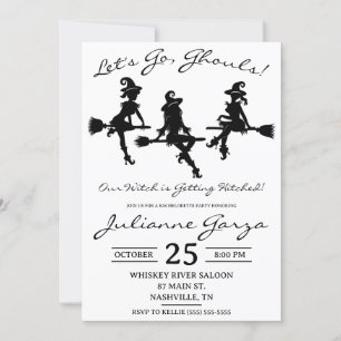 Let's Go, Ghouls! Witch Themed Bachelorette Invitation