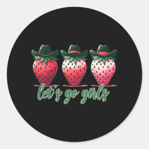 Let's Go Girls Bachelorette Party Strawberries Wom Classic Round Sticker