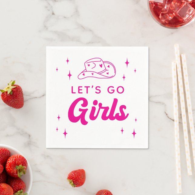 Let's Go Girls Country Bachelorette Party Napkin (Insitu)