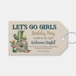 Lets Go Girls Country Cowgirl Western Survival Kit Gift Tags