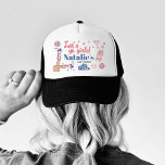 Let's Go Girls Cowgirl Last Rodeo Bachelorette Trucker Hat<br><div class="desc">Yeehaw, cowgirls! Get ready to rock your last rodeo in style with our Let's Go Girls Cowgirl Last Rodeo Bachelorette Trucker Hat! It's the perfect accessory for your red, white, and blue country western adventure, packed with all the key attributes to make your bachelorette party unforgettable. Crafted for the ultimate...</div>