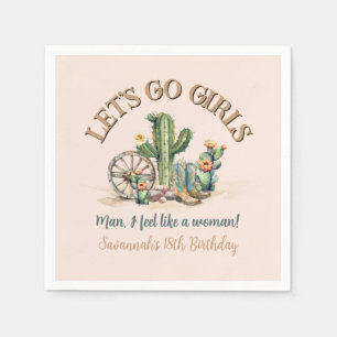 Lets Go Girls Cowgirl Rodeo Custom Blush Pink Napkin