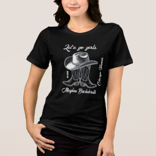 Let's Go Girls, Custom Western Bachelorette Shirt, Tri-Blend Shirt