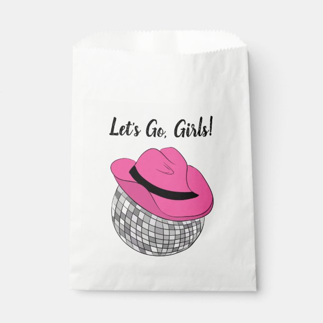 Let's Go Girls Disco Cowgirl Bachelorette Party Favour Bags (Front)