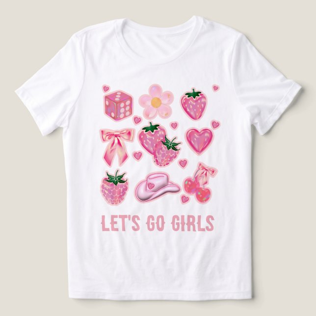 Lets Go Girls Disco Cowgirl Bachelorette Party  Tri-Blend Shirt (Design Front)