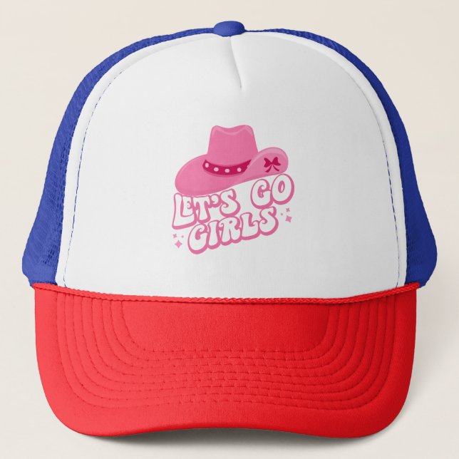 Let's Go Girls, Girls Trip, Retro Graphic Trucker Hat (Front)