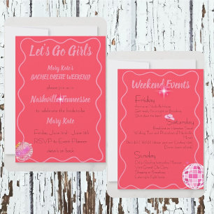 Let's Go Girls Nashville Theme Bachelorette Invitation
