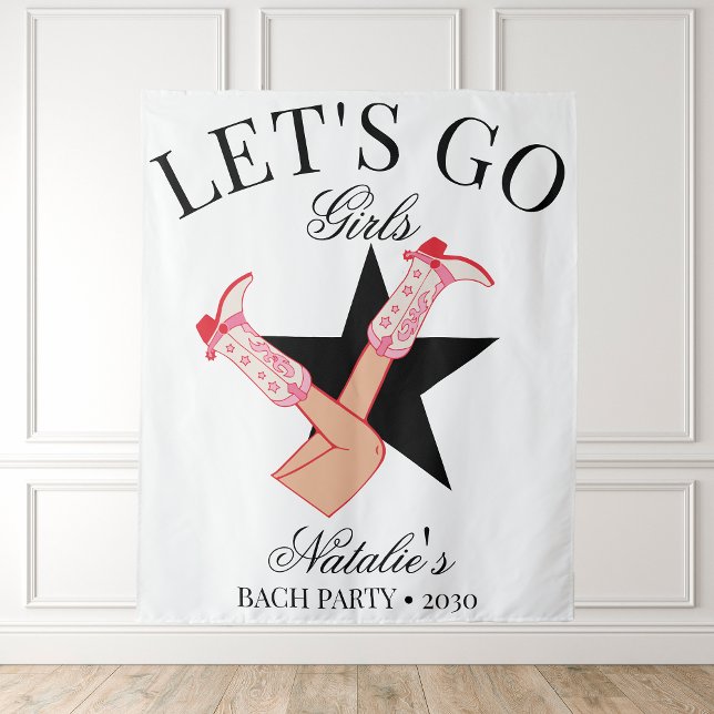 Let's Go Girls Personalised Cowgirl Bachelorette Tapestry (Creator Uploaded)