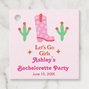 Let's Go Girls Pink Cowgirl Bachelorette Party  Favour Tags