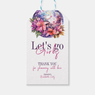 Let's Go Girls Pink Last Disco Bachelorette Party Gift Tags