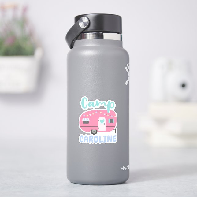 Let's Go Glamping Girly Camp Name Birthday Party (HydroFlask)