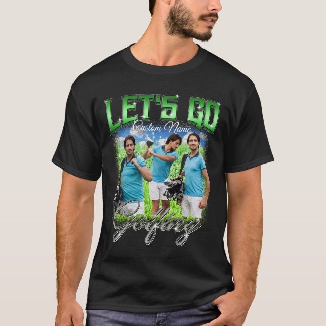 Let's Go Golfing - Custom Photo Personalized T-Shirt (Front)