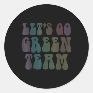 Lets Go Green Team Retro War Game 60s Summer Camp  Classic Round Sticker