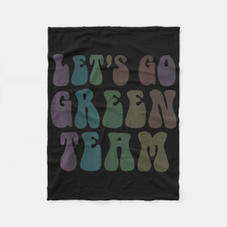 Lets Go Green Team Retro War Game 60s Summer Camp  Fleece Blanket