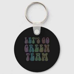 Lets Go Green Team Retro War Game 60s Summer Camp Key Ring