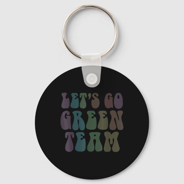 Lets Go Green Team Retro War Game 60s Summer Camp  Key Ring (Front)