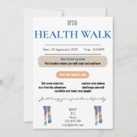 Let's Go Health Walk Invitation Card