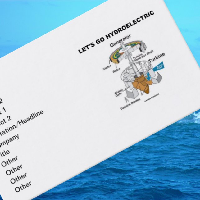 Let's Go Hydroelectric (Turbine Generator) Business Card (Business card for any hydroelectric/green power advocate)