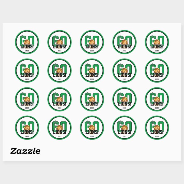 Lets Go Lions! Support Your Team Classic Round Sticker (Sheet)