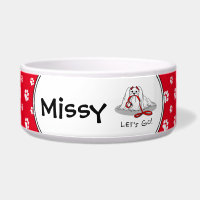 Let's Go! Maltese Dog with Red Leash - Cute