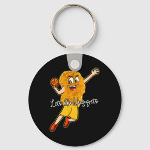 Lets Go Nuggets - Chicken Nugget Bysketbyll Player Key Ring