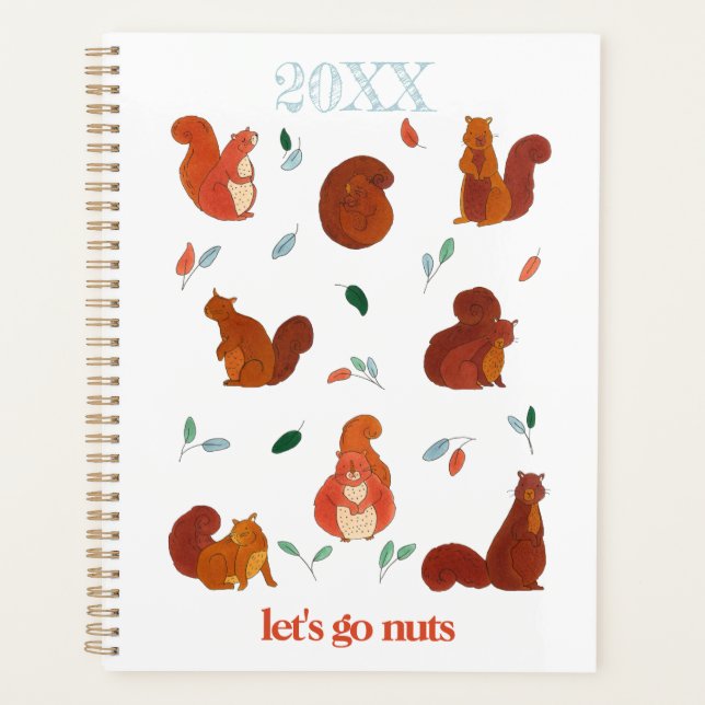 Let's Go Nuts Funny Squirrels Planner (Front)