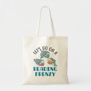 Let's Go On a Reading Frenzy Teacher Shark Tote Bag
