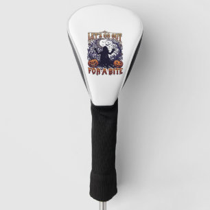 Lets Go Out Bite Ghost Pumpkins Bats Moon Golf Head Cover