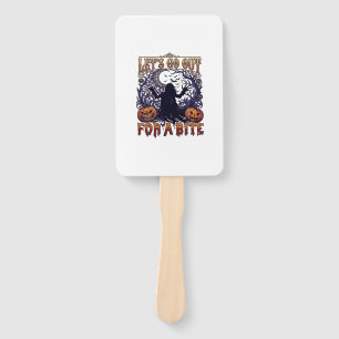 Lets Go Out Bite Ghost Pumpkins Bats Moon Hand Fan