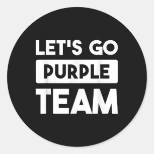 Lets Go Purple Team War Game Competition Summer Ca Classic Round Sticker