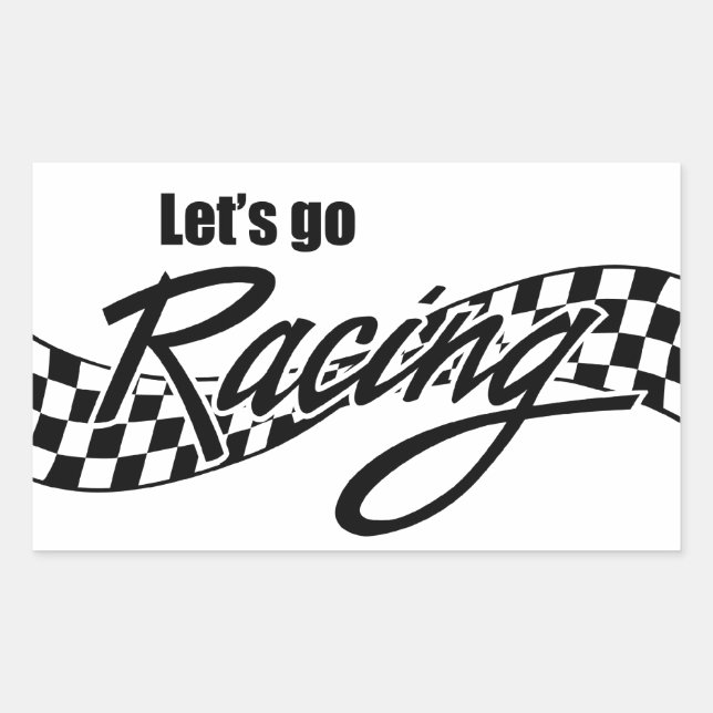 Let's Go Racing Rectangular Sticker (Front)