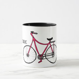 Let's go ride a bike, bicycle drawing, your name mug