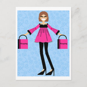 Lets go Shopping Postcard