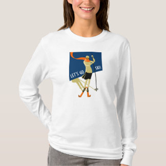 Let's go ski! Vintage design skiers T-Shirt
