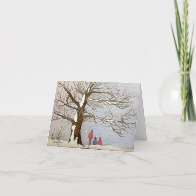 Let's Go Sledding Christmas Card (Front)