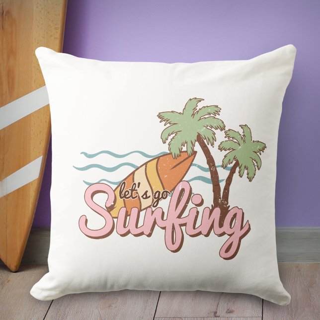 Let's Go Surfing Summer Surf Board Cushion (Creator Uploaded)