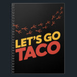 Let's Go TACO Chicken Footprints Notebook<br><div class="desc">If you're a progressive activist who appreciates clever political satire and subtle anti-Trump messaging, this "Let's Go TACO" design speaks directly to your resistance spirit. You understand the hidden meaning behind the acronym and enjoy expressing your political views through witty, coded humour that flies under the radar. Perfect for Democrats...</div>