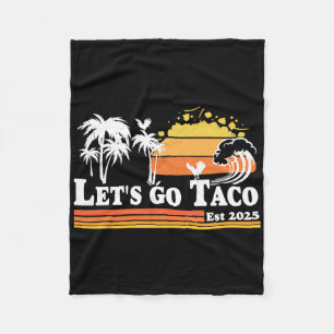 Let's Go Taco Est 2025 Retro Chickens Out T.a.c.o  Fleece Blanket