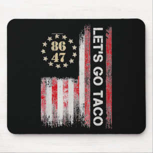 Let's Go Taco For Men Women American Us Flag 86 47 Mouse Pad