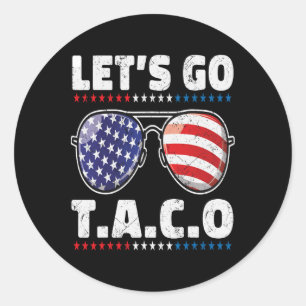 Let's Go Taco Men Women Kids Funny Taco Gifts Amer Classic Round Sticker