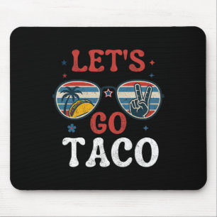 Let's Go Taco Retro Peace Sungles Summer Vibes  Mouse Pad