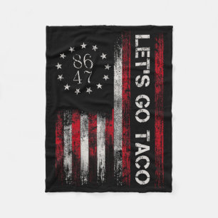 Let's Go Taco Shirt Funny Let's Go Taco 3 Fleece Blanket
