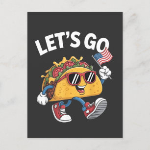 Let's Go TACO Trump  4th Of July Taco Lovers Invitation Postcard