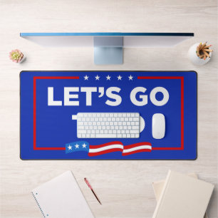 Let's Go Taco Trump Always Chickens Out Funny Desk Mat