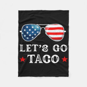 Let's Go Taco Trump Always Chickens Out Retro Sung Fleece Blanket